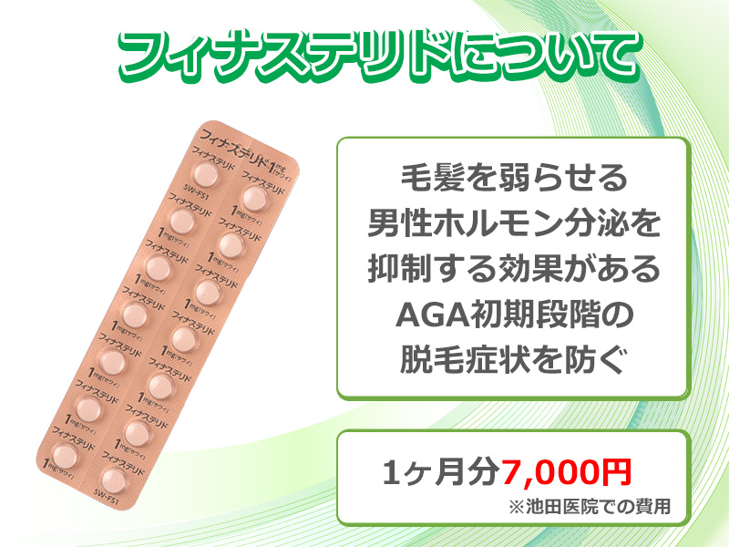 フィナステリドの効果や池田医院での費用
